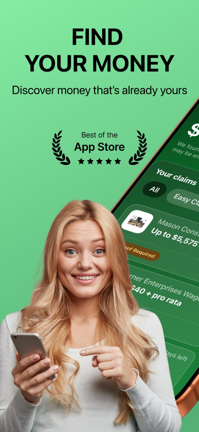 Cashnova app showing a list of matched claims with payout amounts